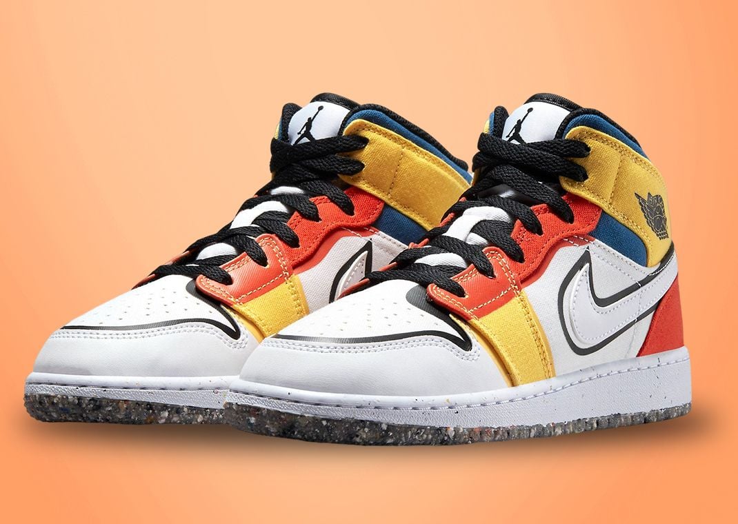 Air Jordan 1 Mid SE Multi-Color Canvas GS