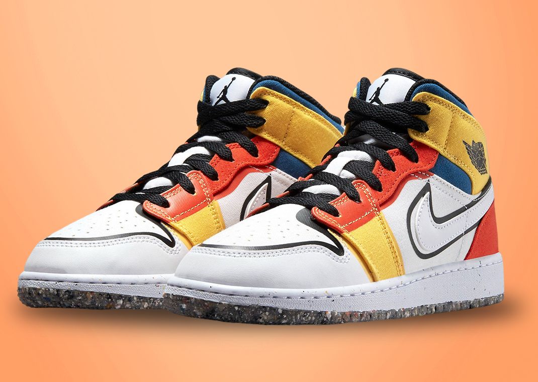 Air Jordan 1 Mid SE Multi-Color Canvas GS