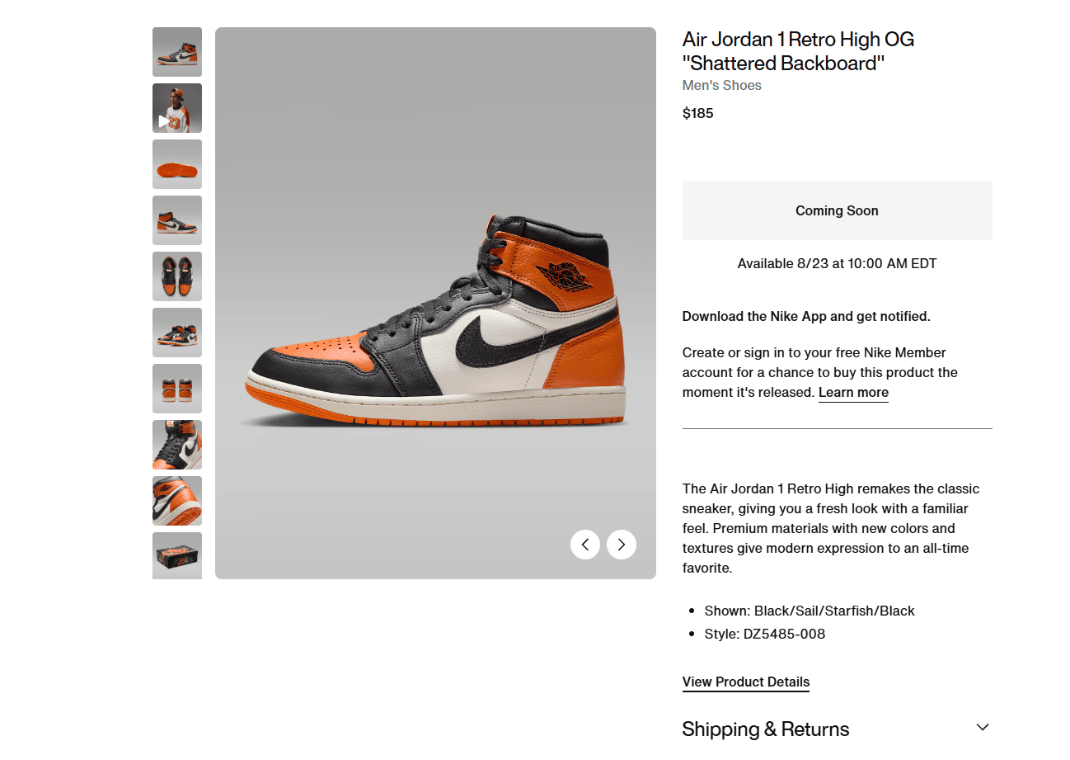 Air Jordan 1 Retro High OG Shattered Backboard Nike Page