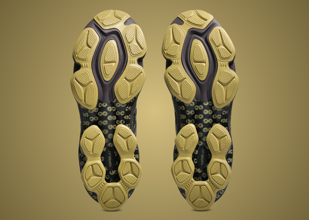 Kiko Kostadinov x Asics US7-S Gel-Kinetic Fluent Brown Yellow - Bottom