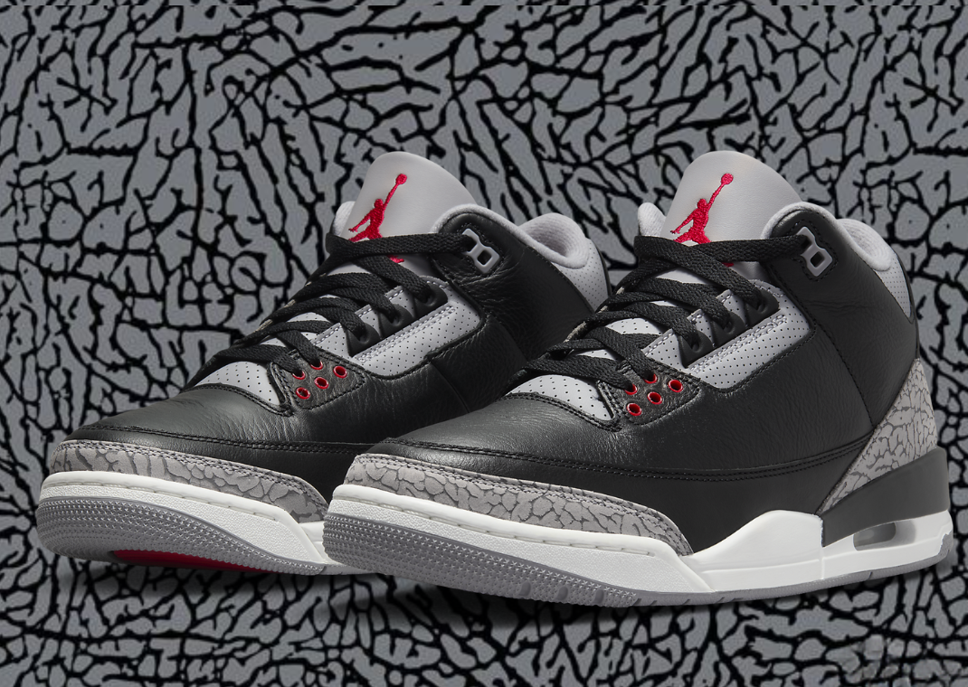 Air Jordan 3 Retro Black Cement Angled