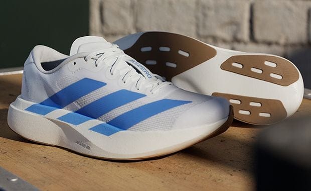 The Women's adidas Adizero Evo SL Cloud White Blue Fusion Releases June 2025