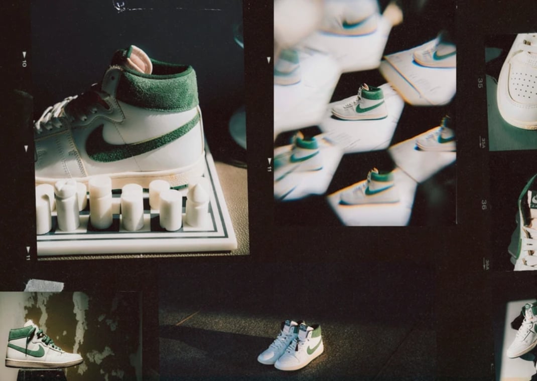 A Ma Maniere x Jordan Air Ship White Green Collage