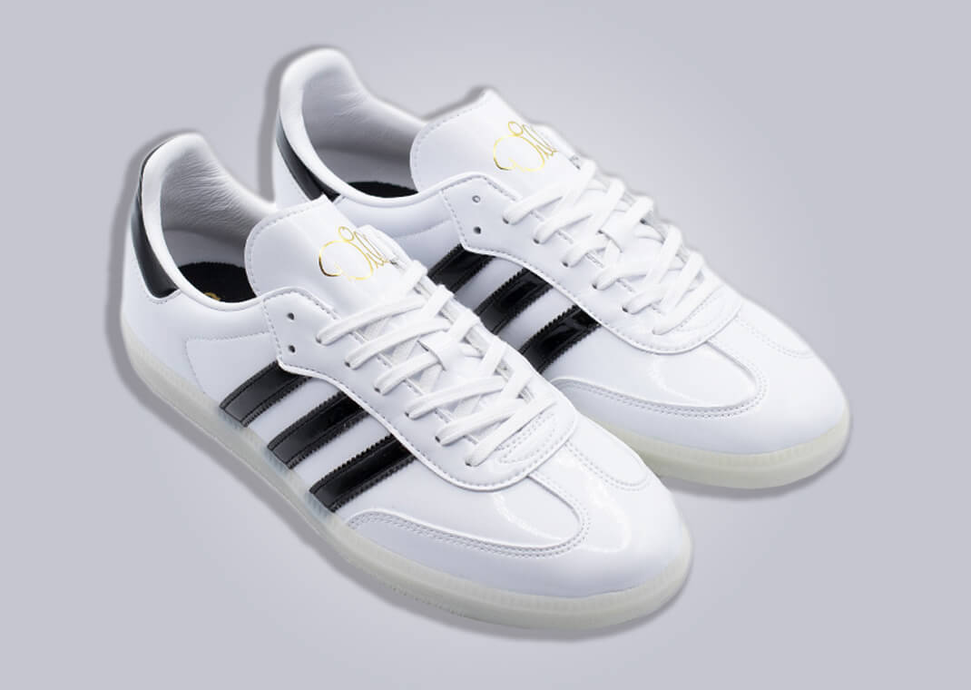 Jason Dill x adidas Samba Patent Leather White Black Gold