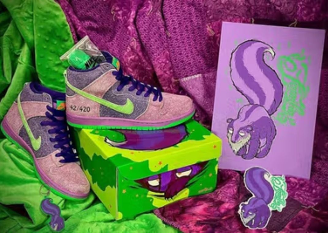 Nike SB Dunk High 420 Reverse Skunk