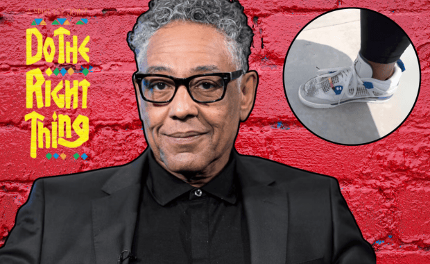 Giancarlo Esposito Recreates Jordan 4 Scuff Scene In AJ 4 Military Blue