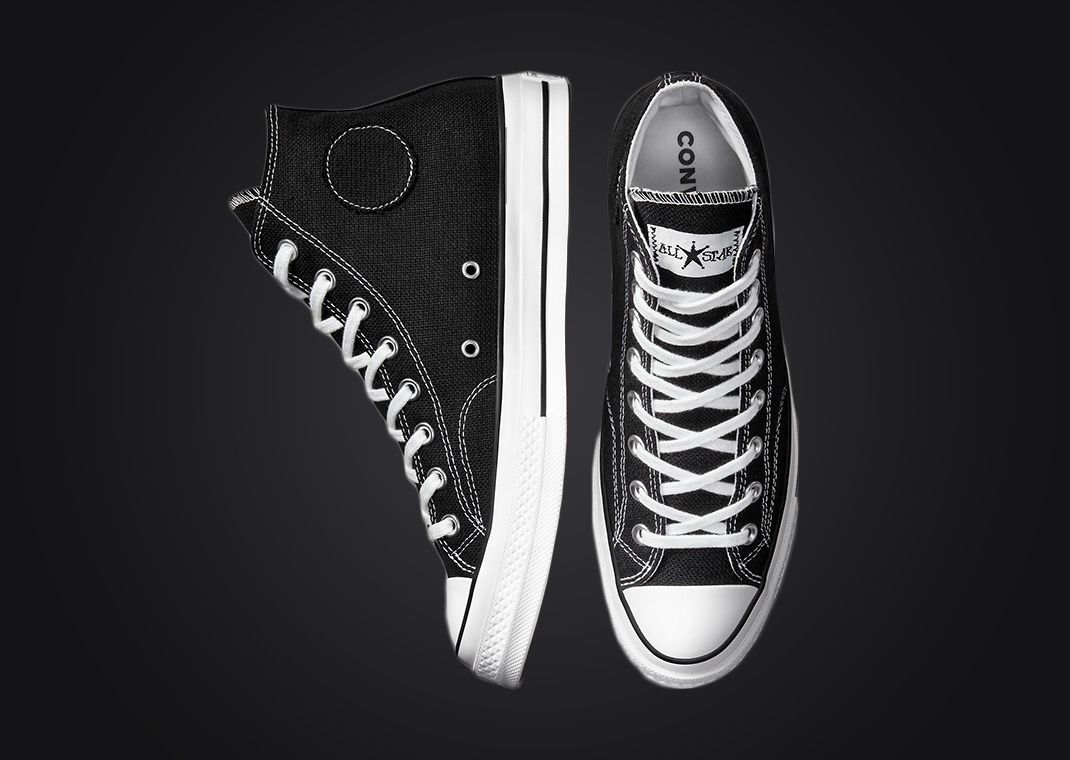 Stussy x Converse Chuck Taylor All-Star 70 Hi Black Lateral & Top
