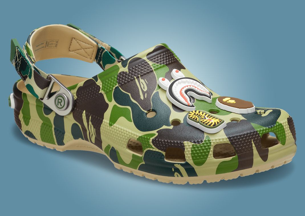 BAPE x Crocs Classic Clog ABC Camo Green Angle