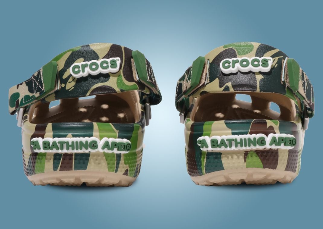 The BAPE x Crocs Classic Clog ABC Camo Pack Releases March 2025