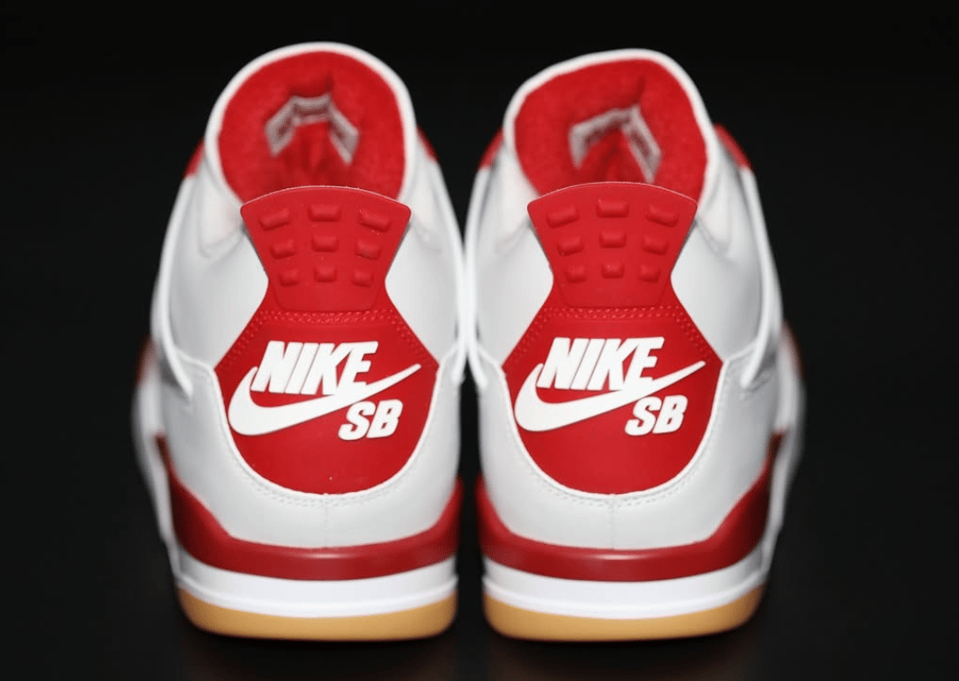 The Nike SB x Air Jordan 4 Summit White Varsity Red is a