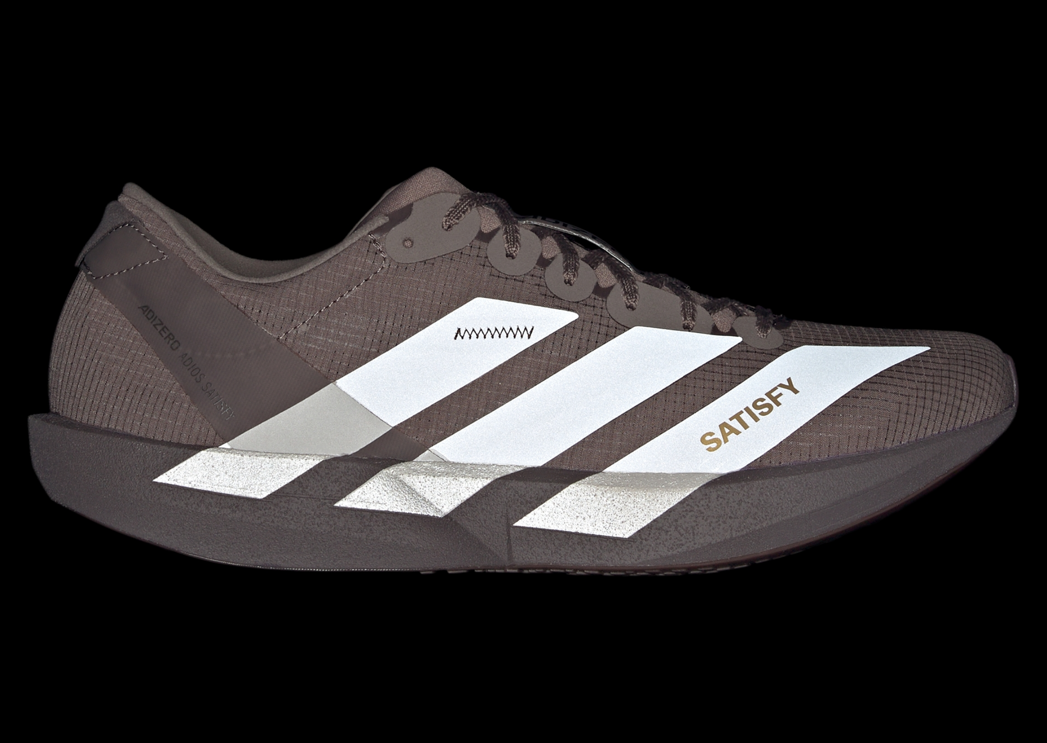 Satisfy x adidas Adizero Adios 9 Brown - Reflective