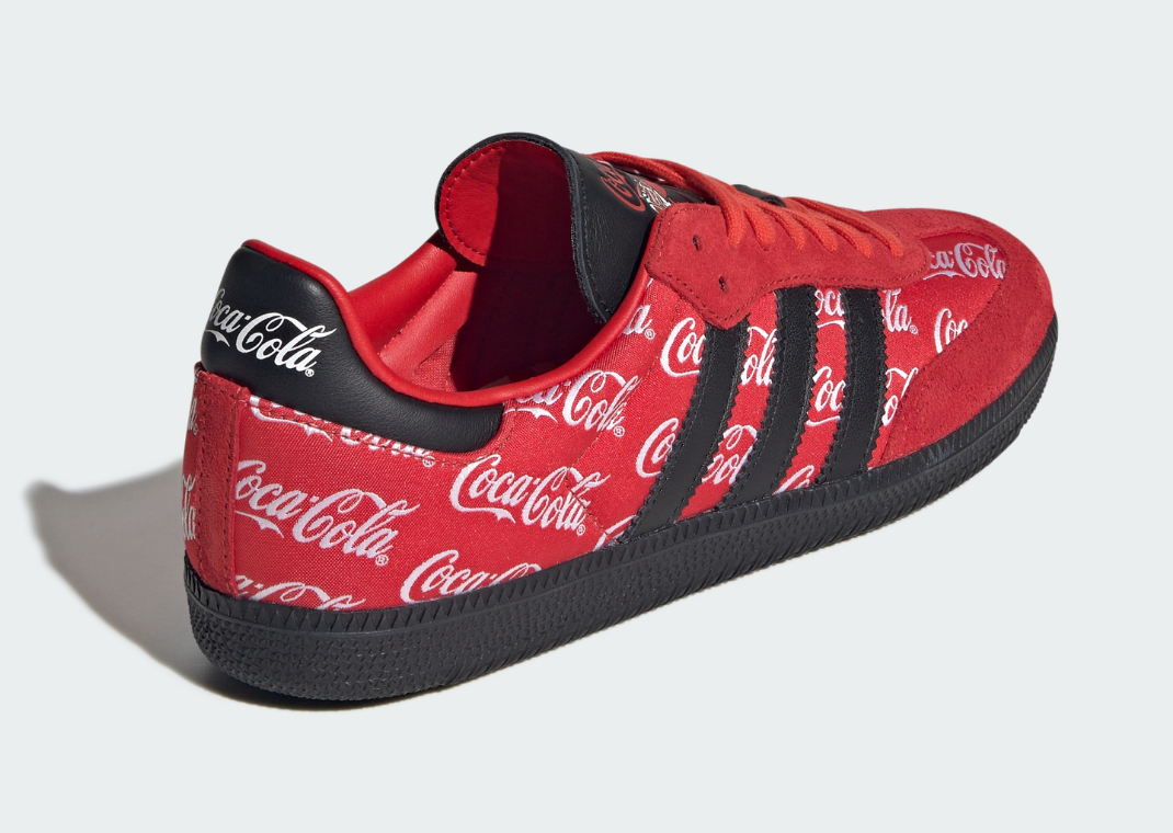 Coca-Cola x adidas Samba Red Heel Angle