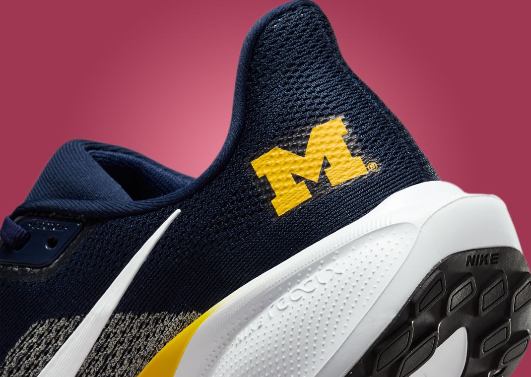 NCAA x Nike Pegasus 41 Michigan Heel Detail