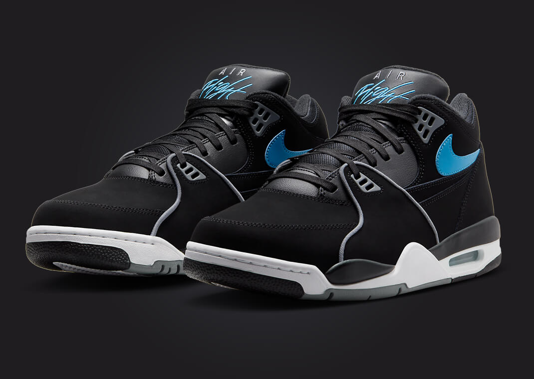 Nike Air Flight 89 Black Noise Aqua Angle