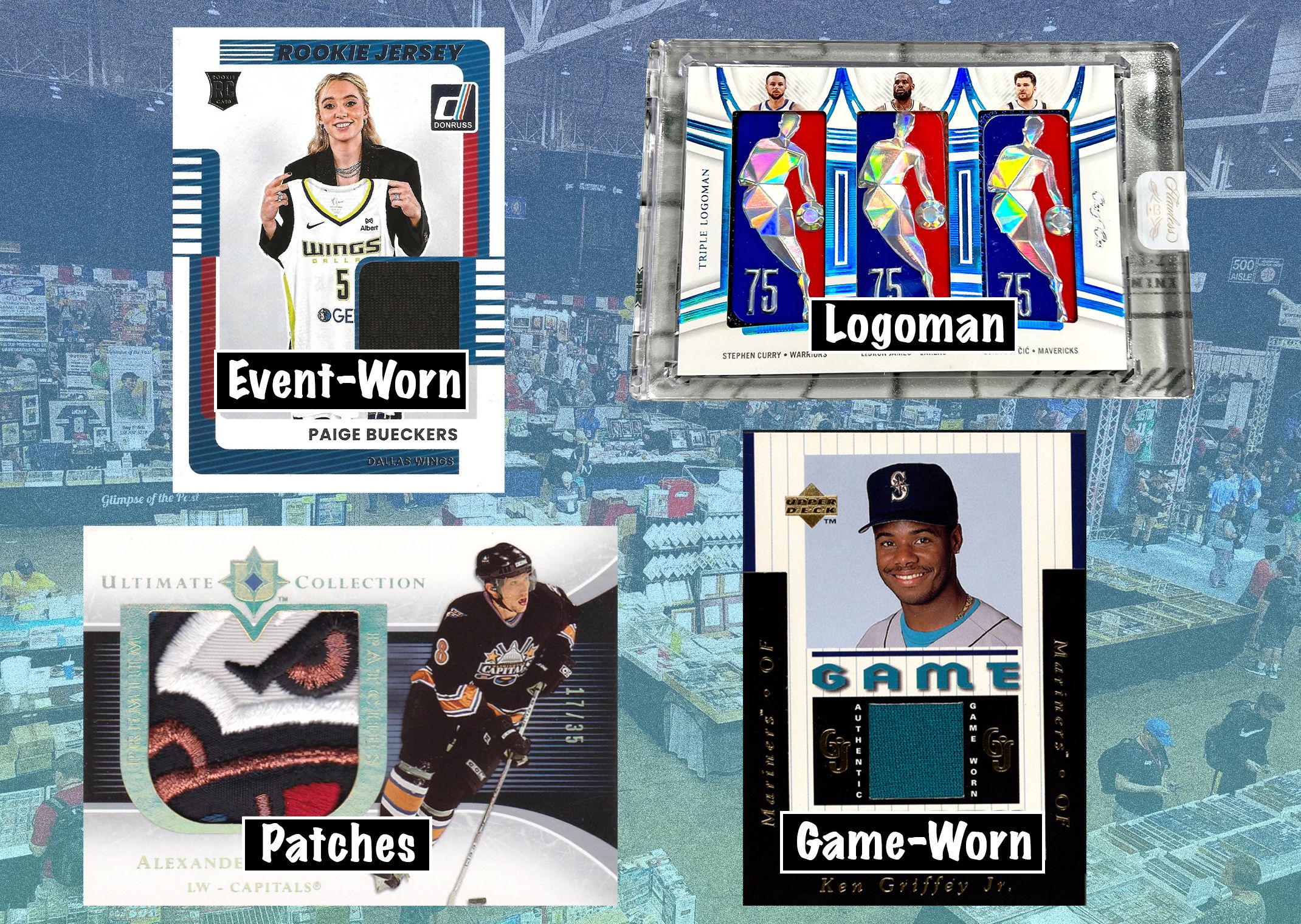 Cards with memorabilia
