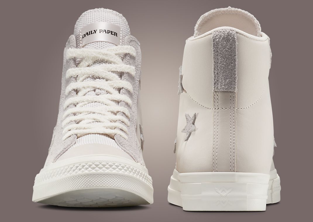 Daily Paper x Converse Star Player 76 Hi White Sand Toe and Heel