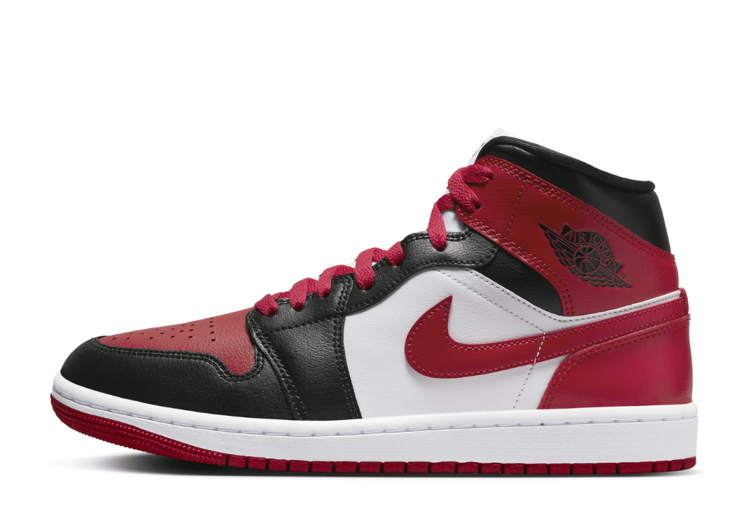 Air Jordan 1 Mid Black White Gym Red (W)