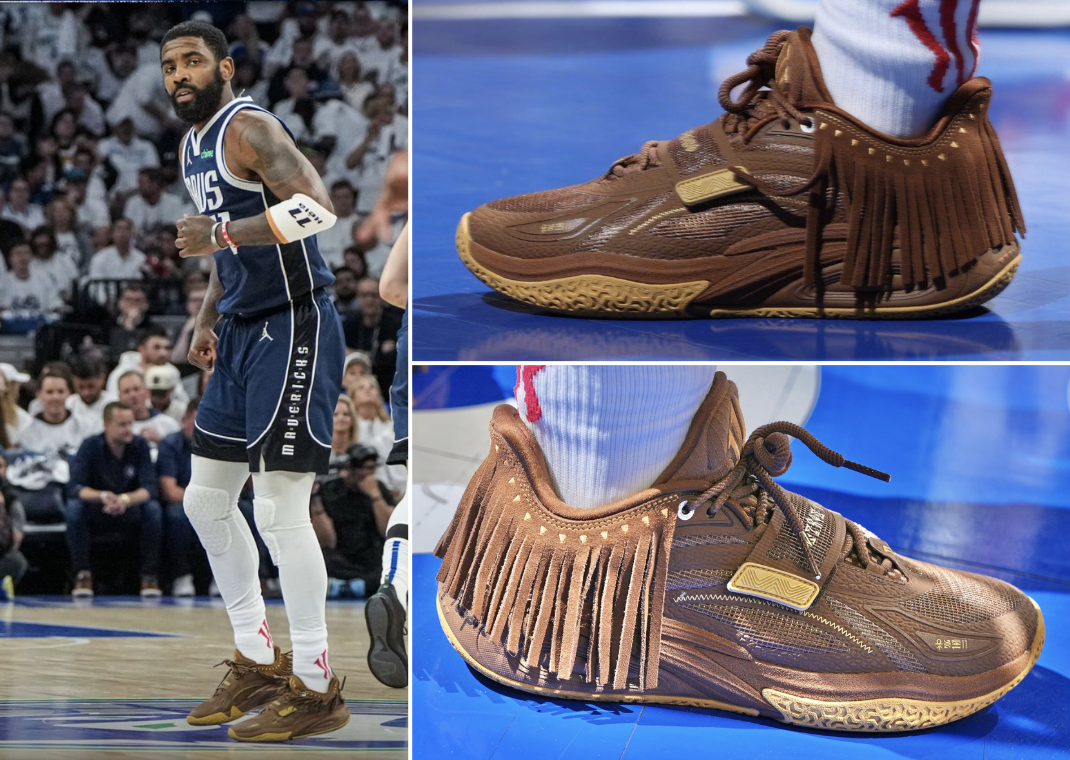 Kyrie Irving Wearing Native American Inspired Anta KAI 1 Chief Hélà During Western Conference Finals Game 1 Against The Minnesota Timberwolves