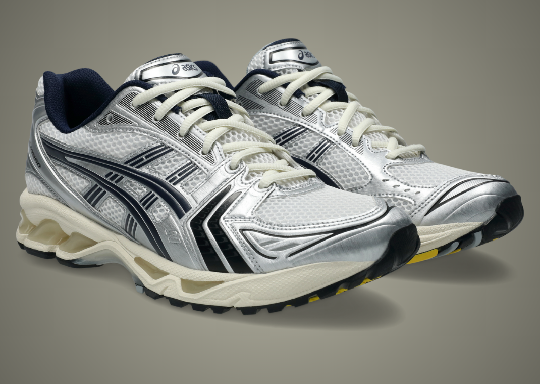 JJJJound x Asics Gel-Kayano 14 White Silver Black Angle