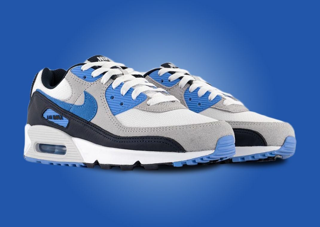 Nike Air Max 90 White University Blue Dark Obsidian
