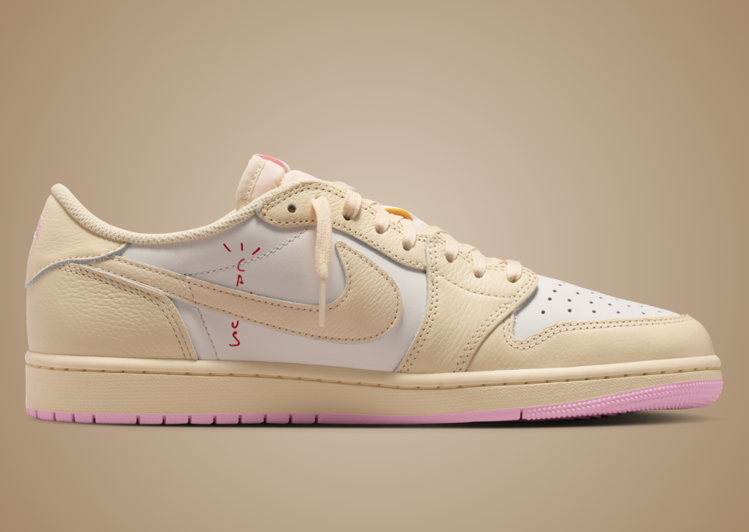 Travis Scott x Air Jordan 1 Muslin Shy Pink Medial