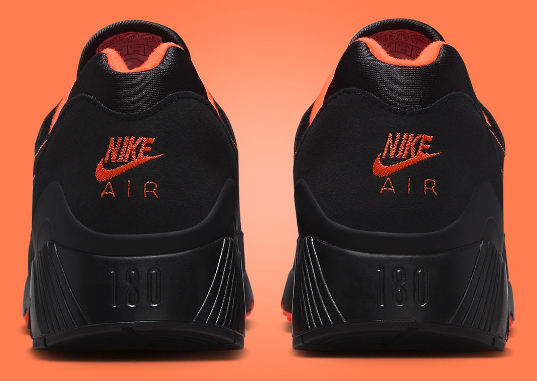 Nike Air 180 Black Hyper Crimson Heel