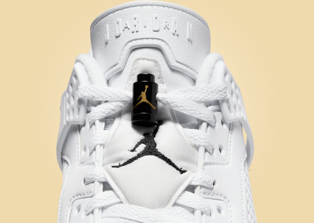 Jordan Spizike Low White Black Metallic Gold Lacelock