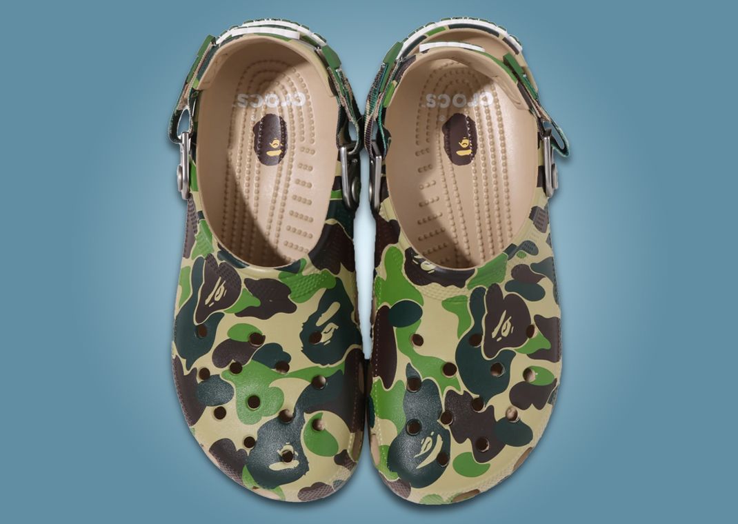 The BAPE x Crocs Classic Clog ABC Camo Pack Releases March 2025