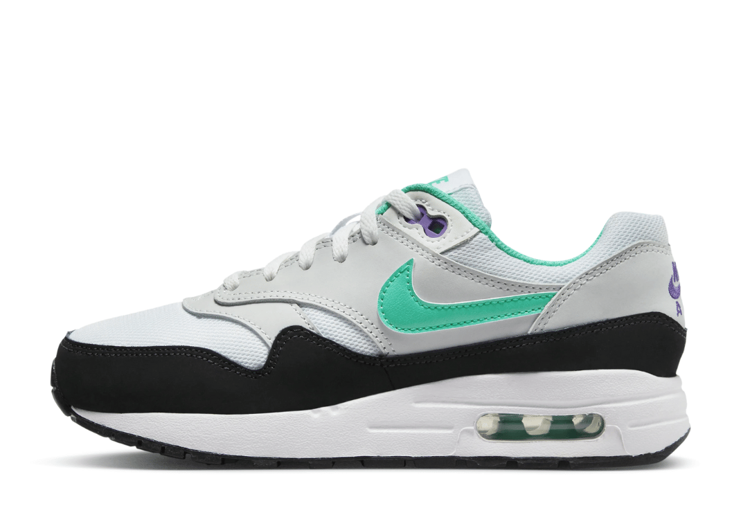 Nike Air Max 1 White Hyper Jade (GS) Lateral