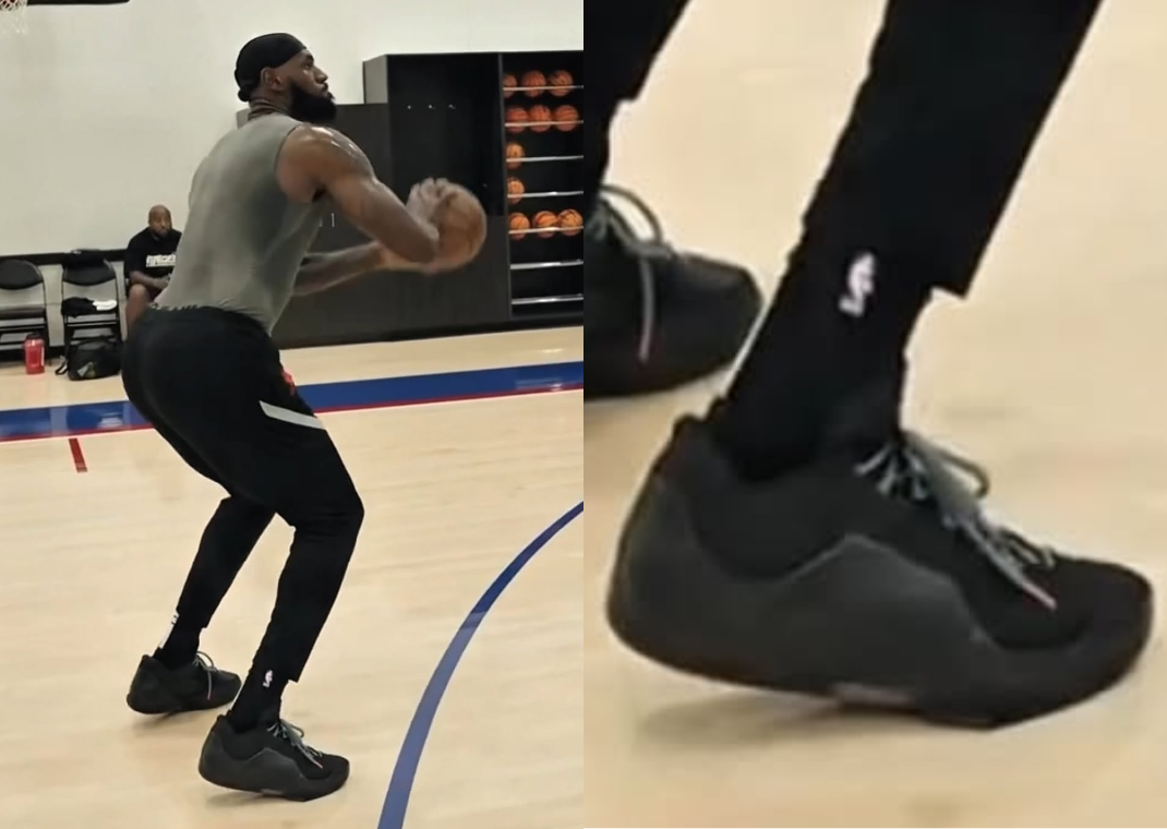 LeBron James wearing a weartest sample of the Nike LeBron 23