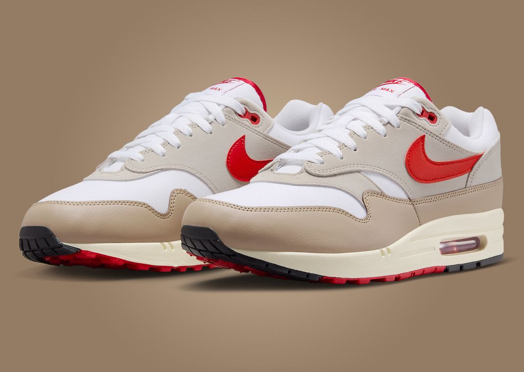 Nike Air Max 1 Cream II University Red Angle