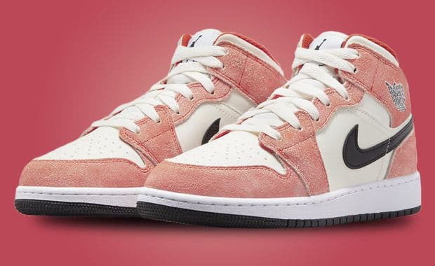 Orange Suede Covers This Air Jordan 1 Mid