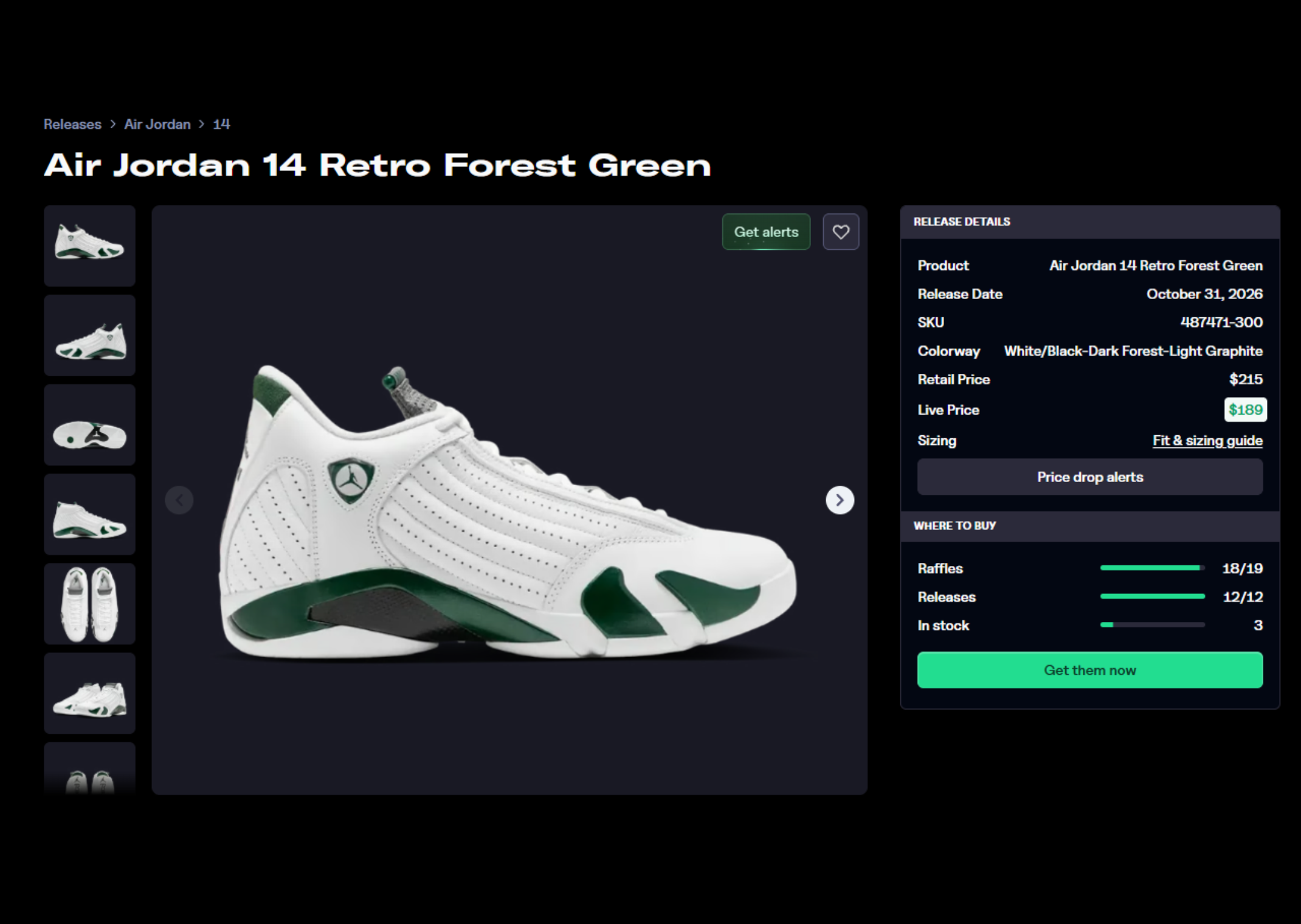 Air Jordan 14 Retro Forest Green