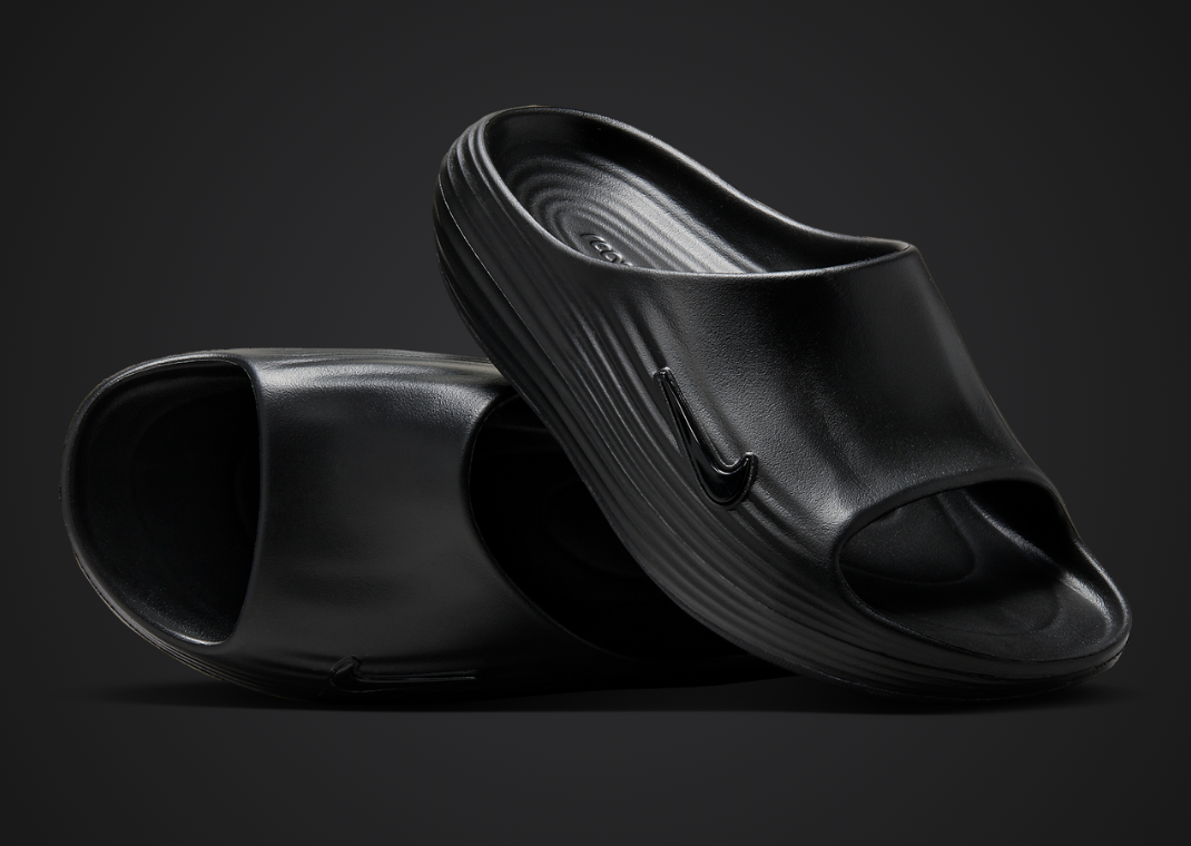 Nike ReactX Rejuven8 Slide Black Angle