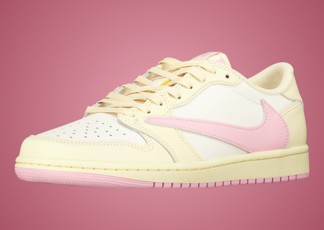 Air Jordan 1 Retro Low OG Travis Scott Muslin Shy Pink - Angle