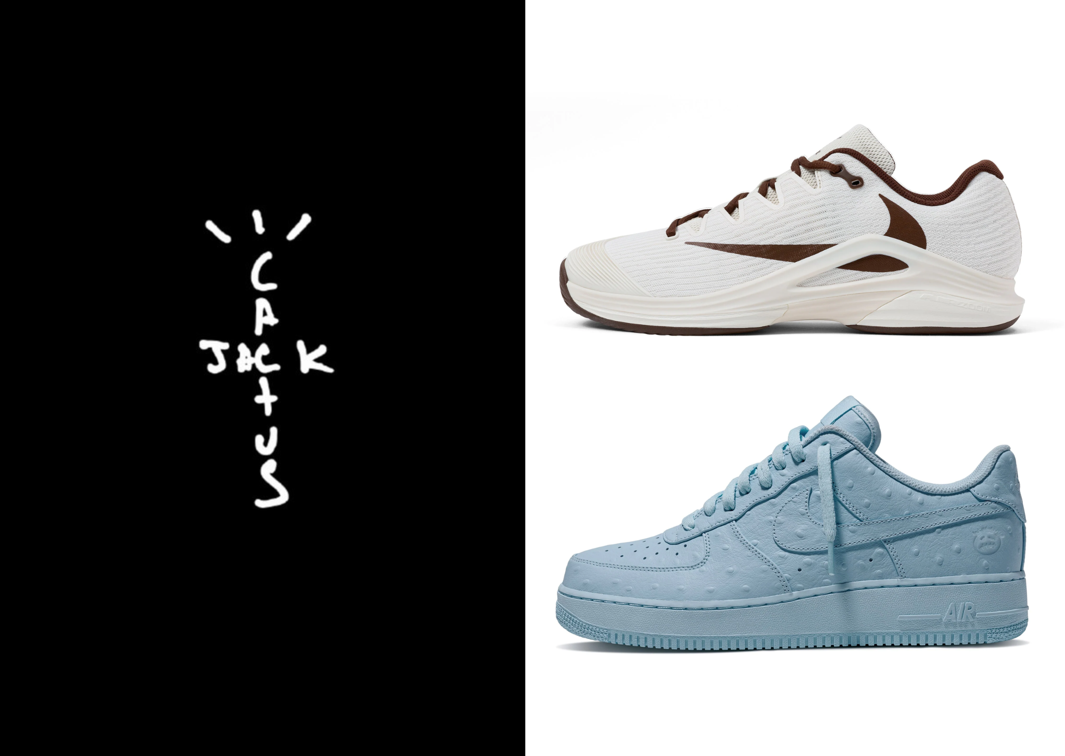 Travis Scott x Nike Air Force 1 Low and Zoom Vapor 12