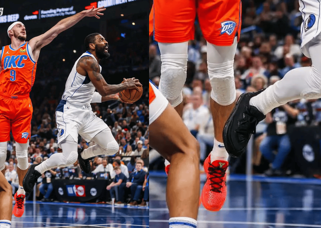 Kyrie wearing a new prototype ANTA Kai sneaker