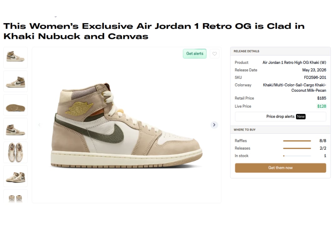 Air Jordan 1 Retro High Khaki