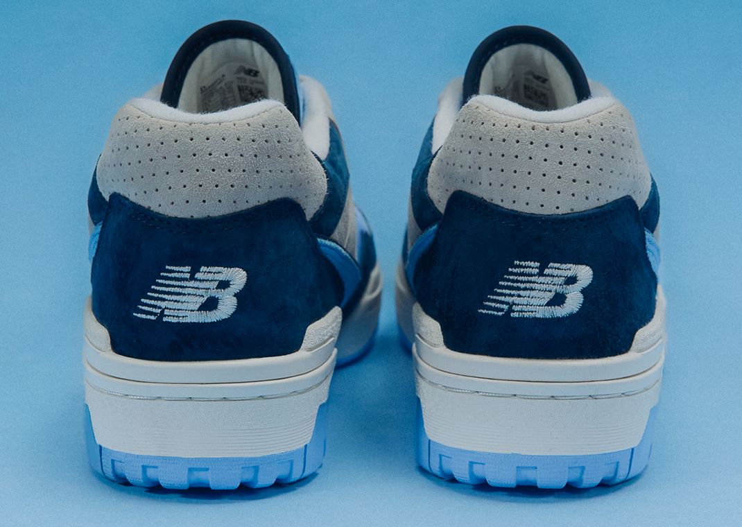 New Balance 550 Navy Electric Sky Heel