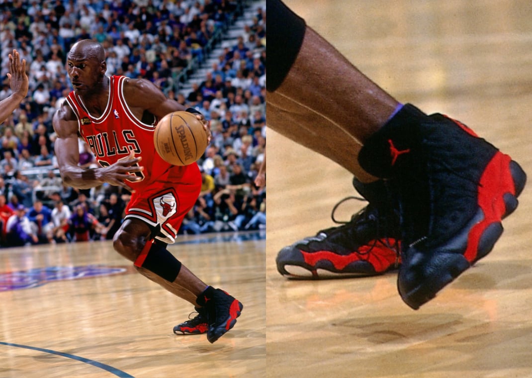 MJ wearing the Air Jordan 13 “The Last Dance” in Salt Lake City on June 5, 1998