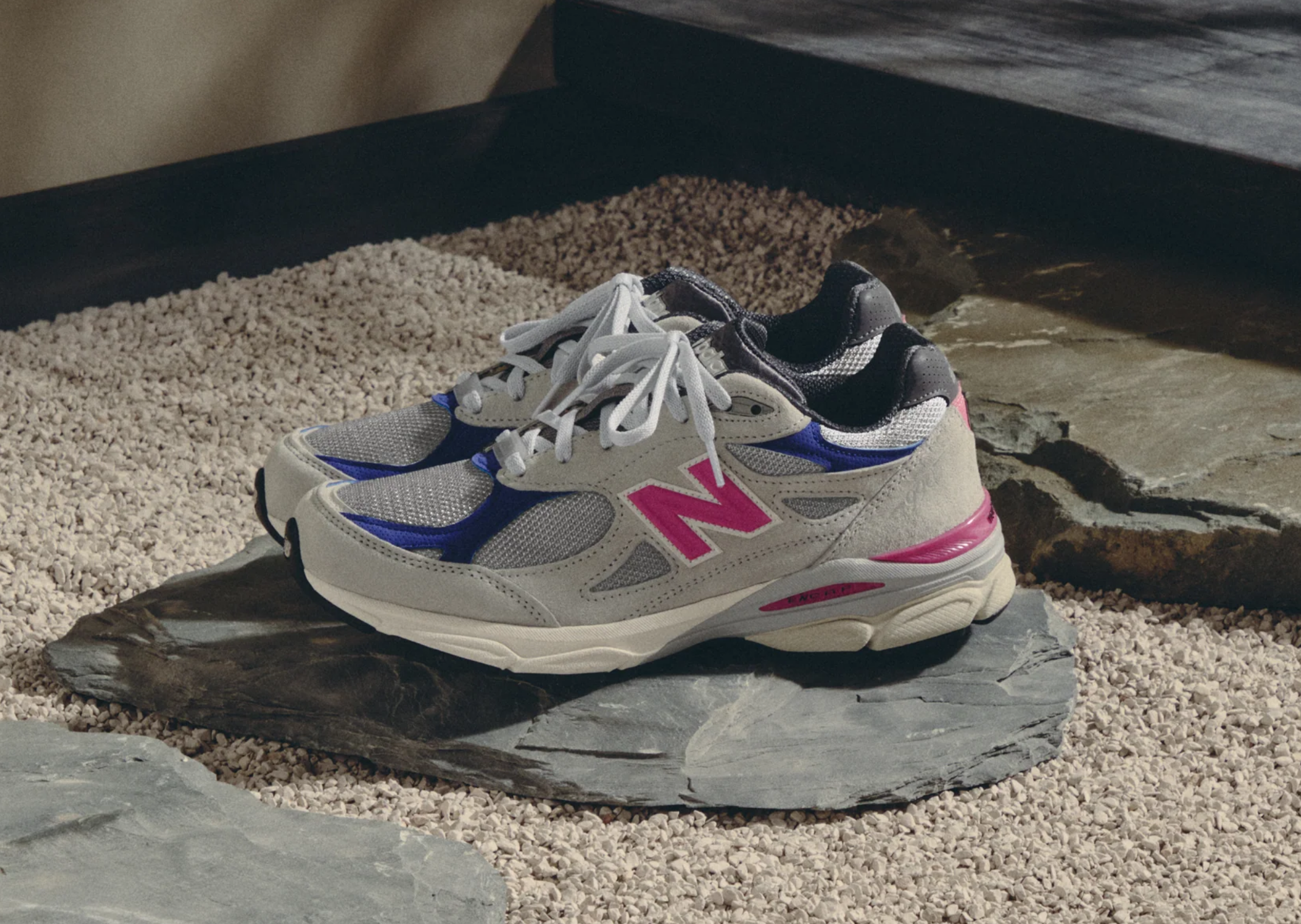 Kith x United Arrows & Sons x New Balance 990v3 Made in USA Oyster Mushroom Liberty