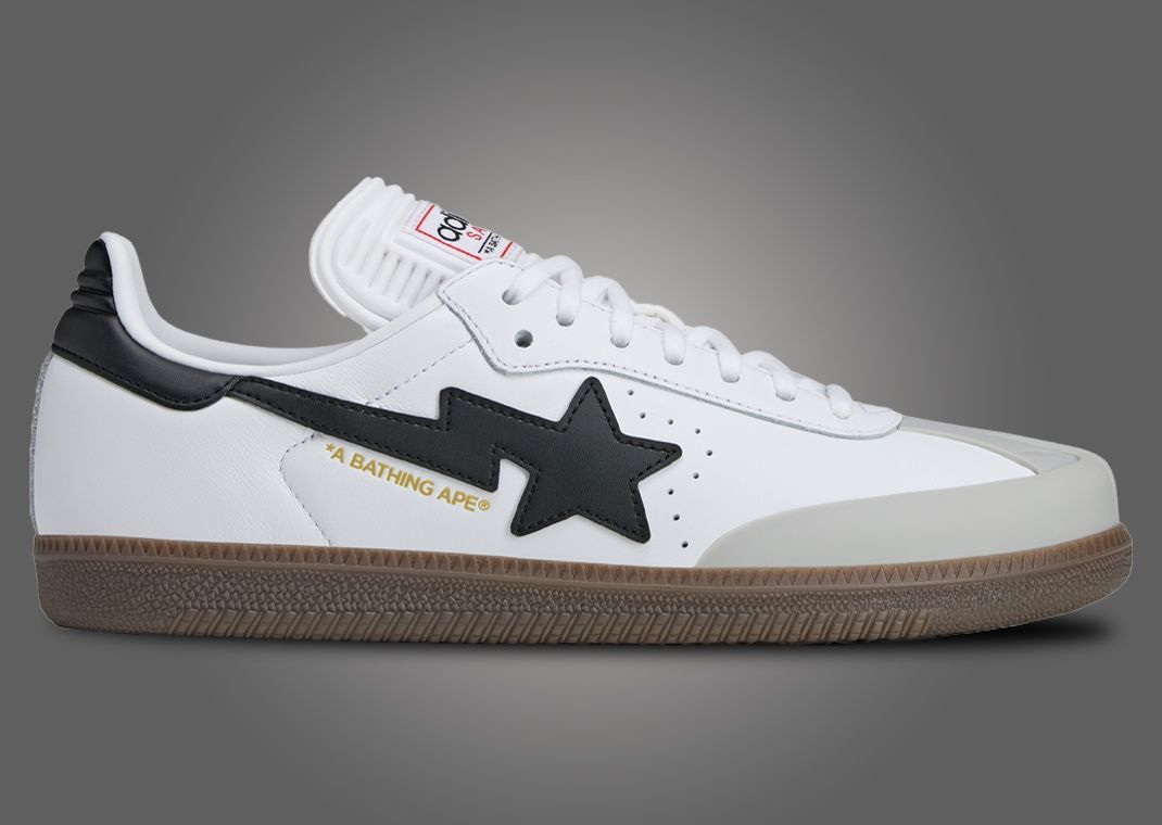 BAPE x adidas Samba White Black - Lateral