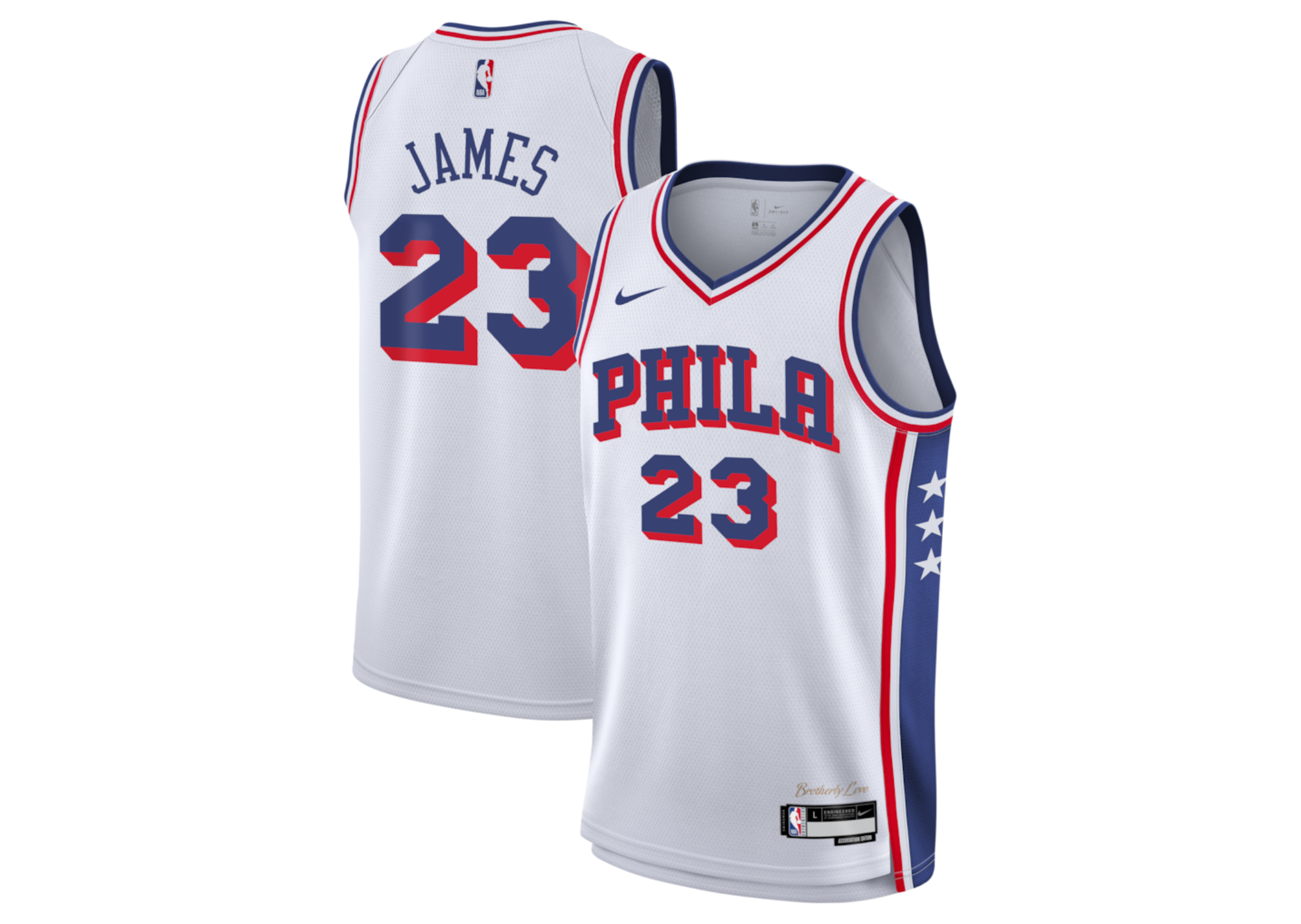 LeBron James Philadelphia 76ers Nike Youth Swingman Jersey - White - Association Edition