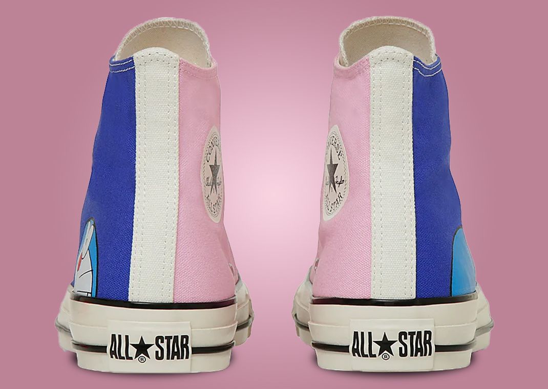 Doraemon x Converse All-Star Aged FP Hi Blue Pink Heel