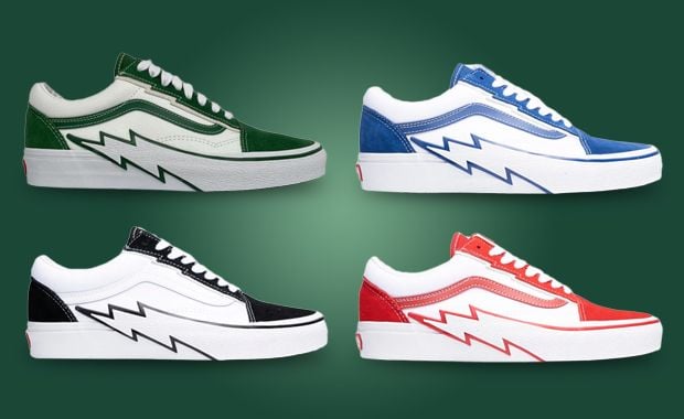 Vans shops with lightning bolt red