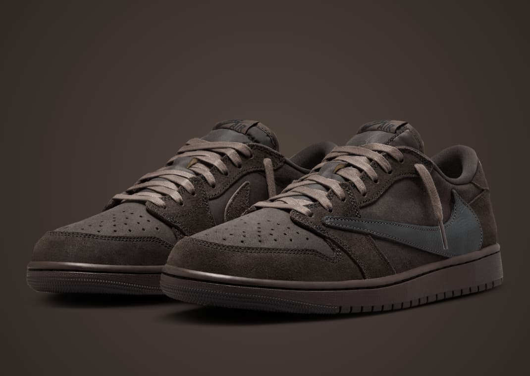 Travis Scott's Air Jordan 1 Low OG Velvet Brown Releases Travis Scott's Air Jordan 1 Low OG Velvet Brown Releases