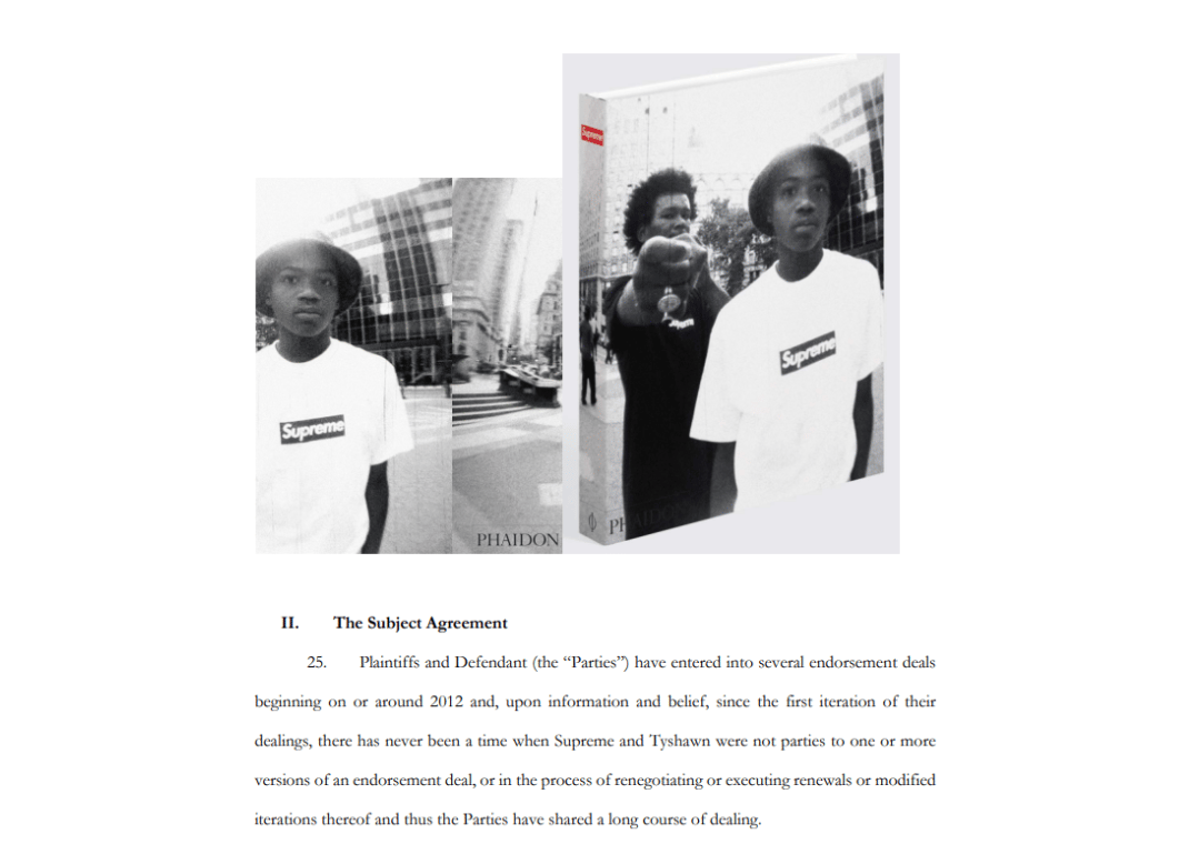 Image from Tyshawn Jones' lawsuit against Supreme