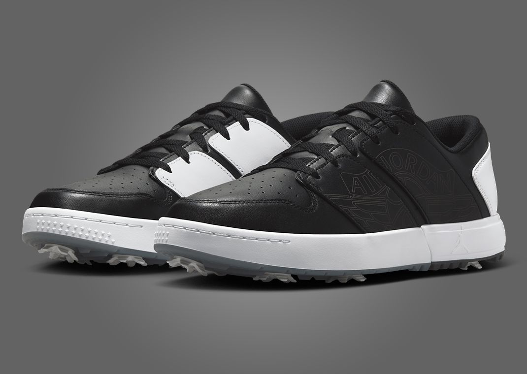 Air Jordan Nu Retro 1 Low Golf Black White Angle