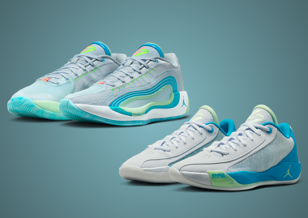Jordan Luka 4 and Luka .77 Football Grey Laser Blue