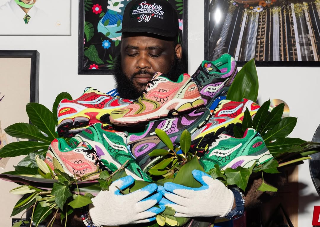 Jae Tips x Saucony ProGrid Triumph 4 Flowers Grow Uptown Collection